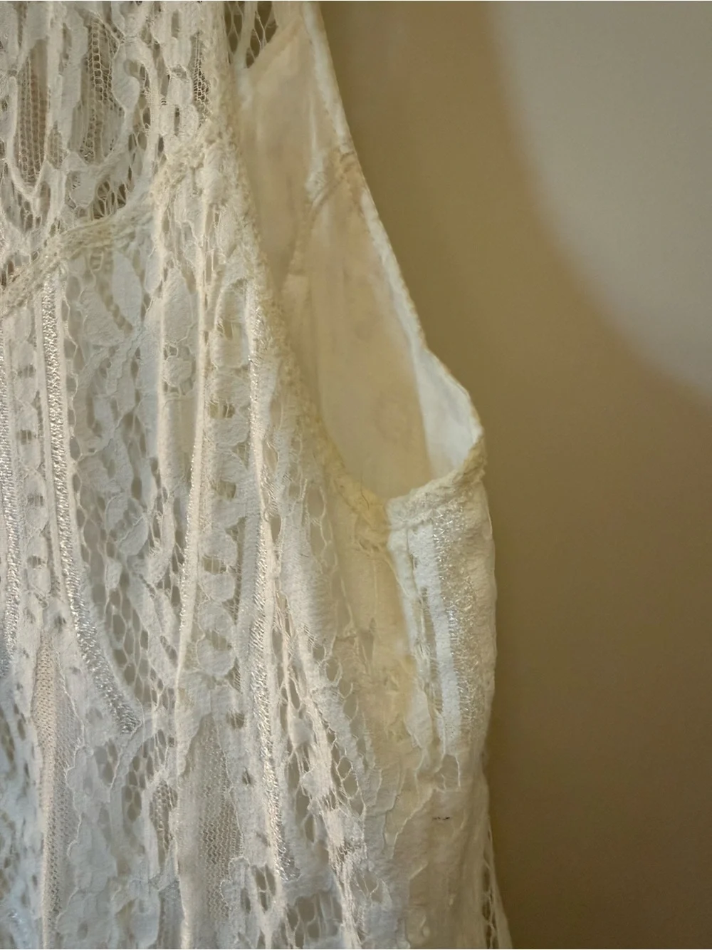 Free People White Lace Knee-Length Dress | Boho Cottagecore Wedding Bridal M